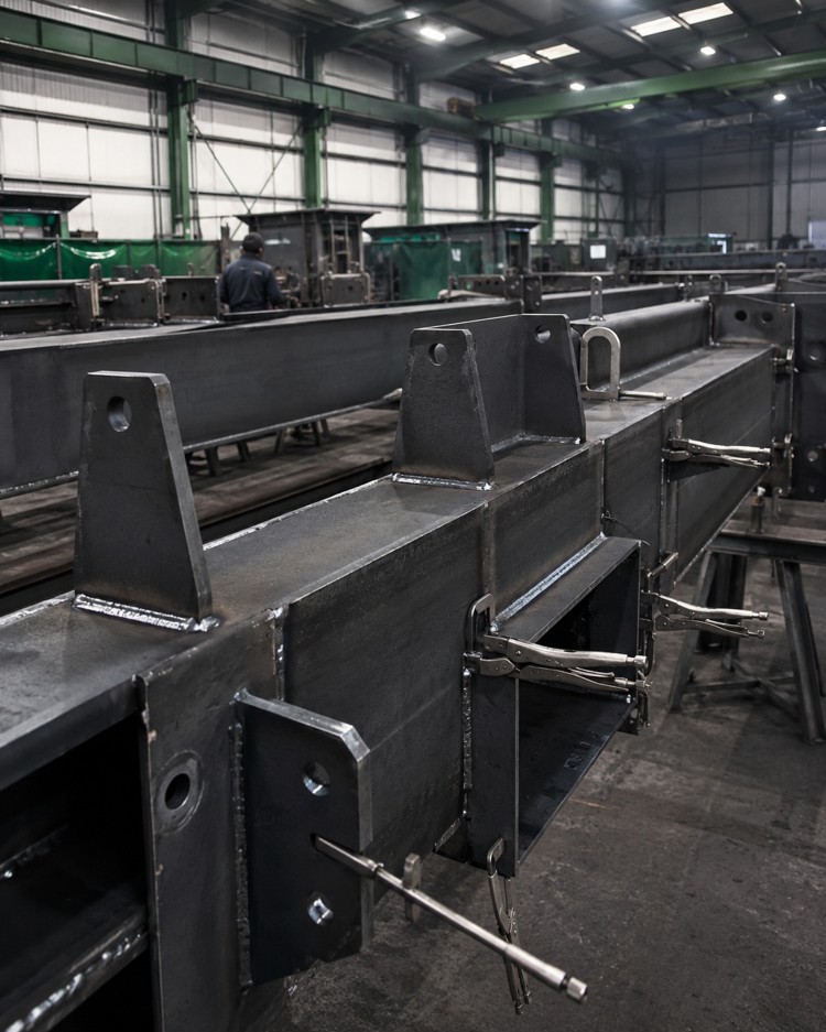 Inspeção industrial em estrutura metálica soldada